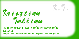 krisztian tallian business card